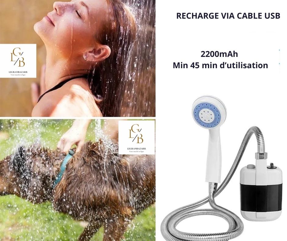 Douche Portable Rechargeable – Idéale pour le village et les coupures d'eau