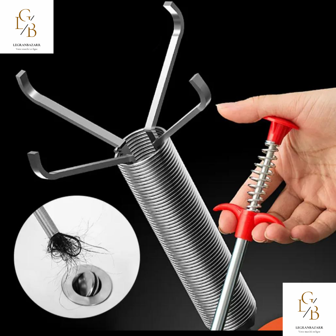 Outil de Dégorgement à Ressort 60 cm - Nettoyez Facilement Vos Canalisations( 2 à 9000)