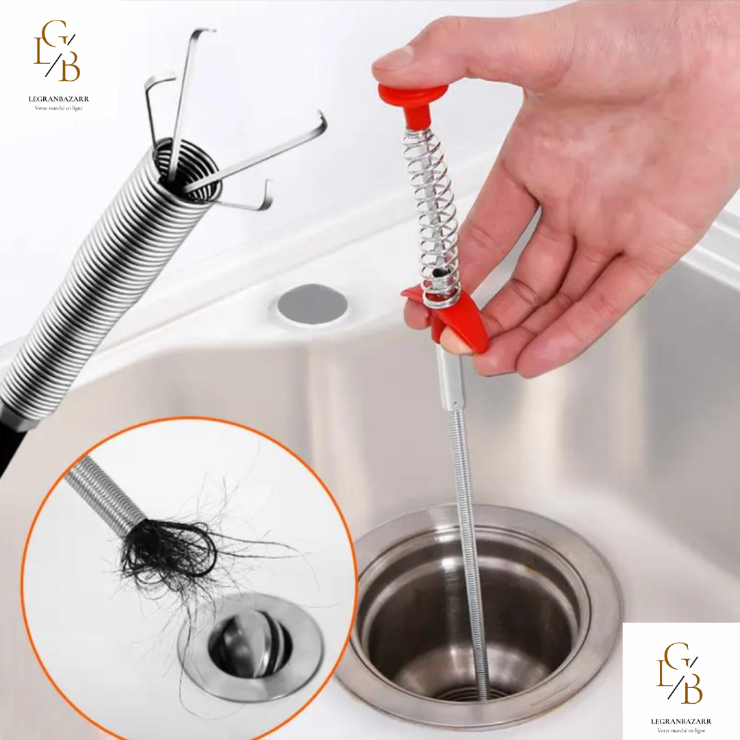 Outil de Dégorgement à Ressort 60 cm - Nettoyez Facilement Vos Canalisations( 2 à 9000)