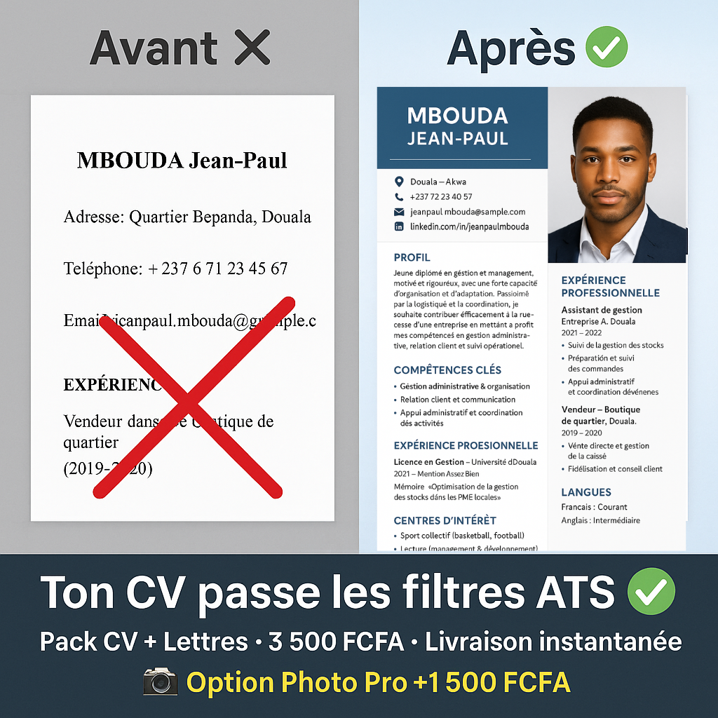 PACK CV ATS + LETTRES