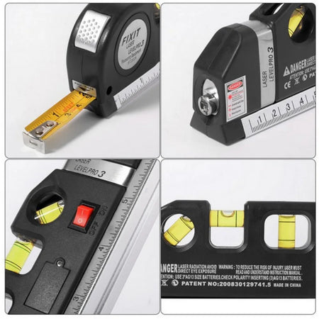 Niveau laser restrictif Mesure verticale 8FT 11% er Standard et MeaccelerRulers Mesure polyvalente Niveau laser Noir