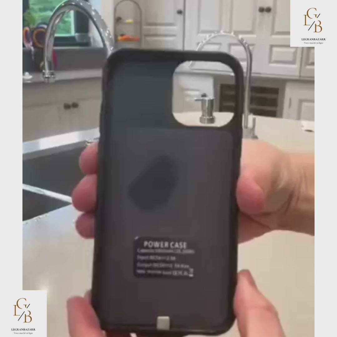 PowerCase™ - Coque Batterie à Recharge Rapide pour iPhone, 5000mAh